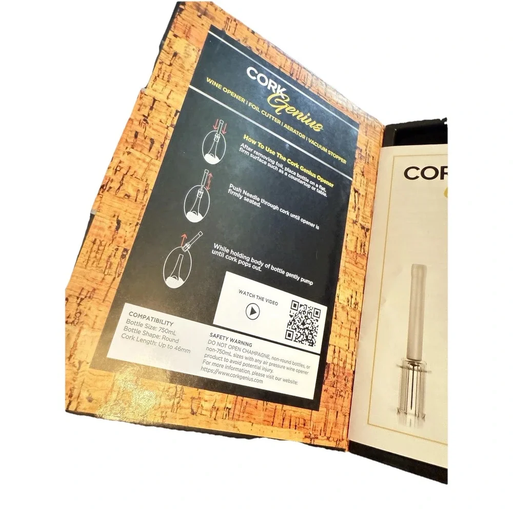 Cork Genius The Smart Wine Set 4 Piece‎ Set Complete New/open box.